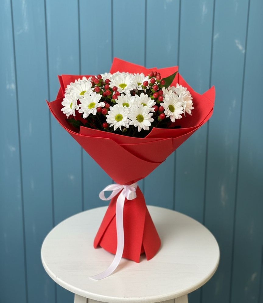 Букет цветов из: Хризантемы в Зеленогорске Ленинградской области