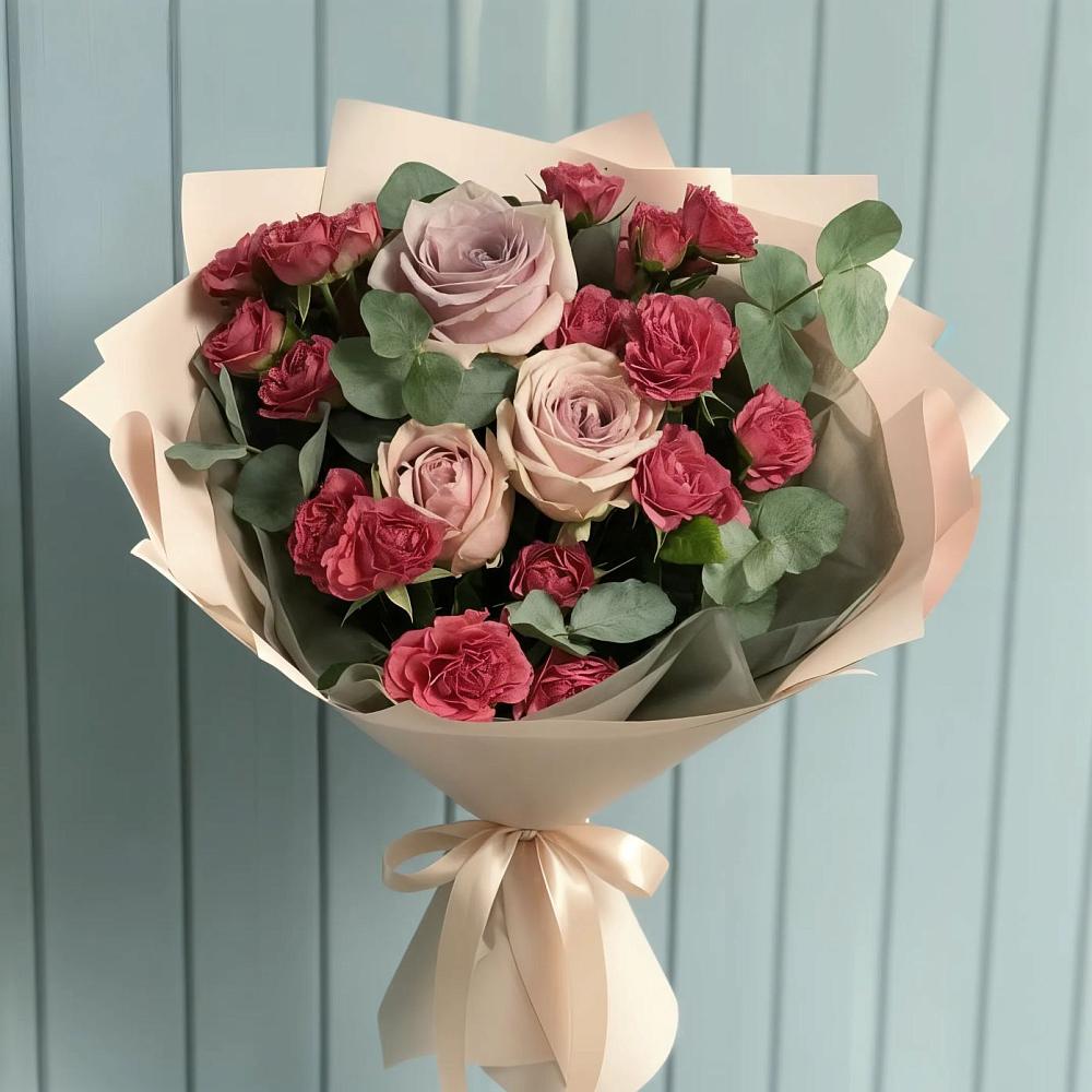 Букет цветов из: Гвоздики и Розы в Зеленогорске Ленинградской области