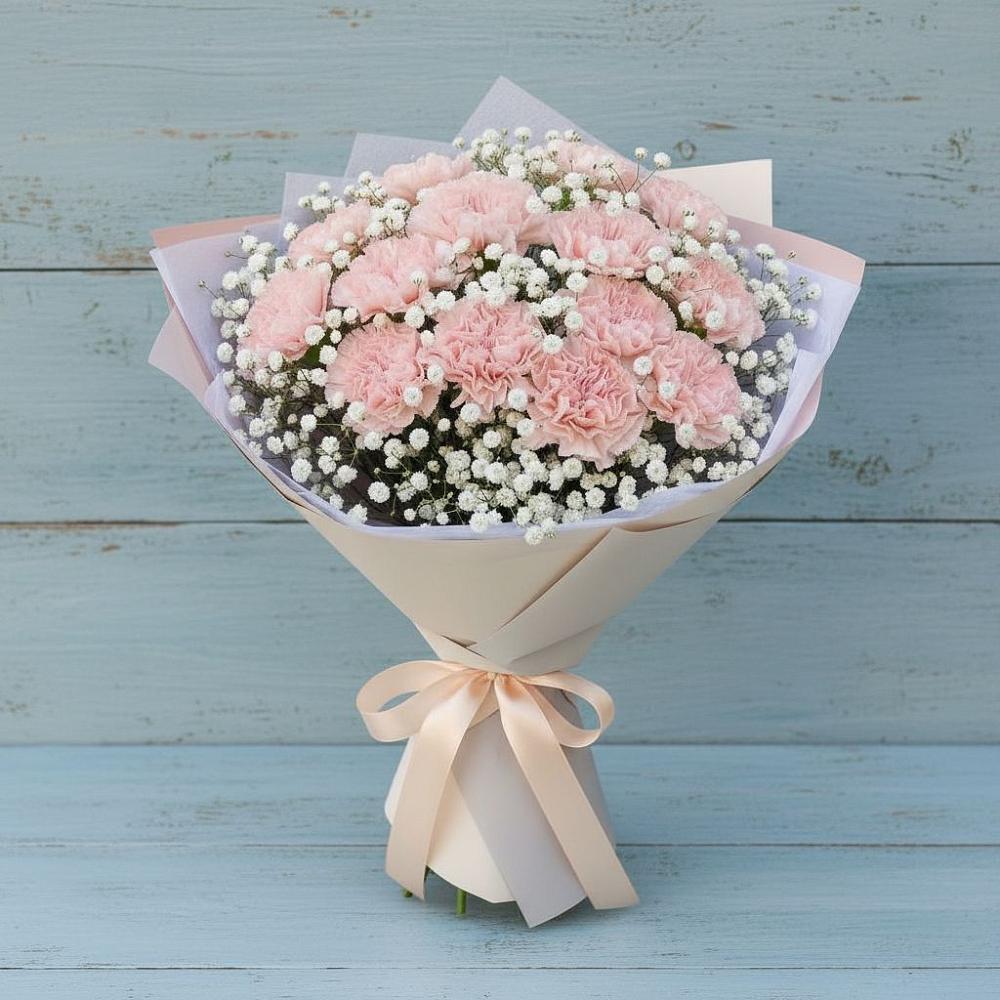 Букет цветов из: Гвоздики в Зеленогорске Ленинградской области