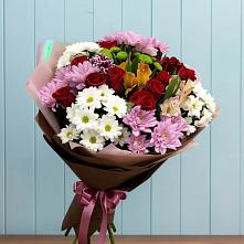 Букет цветов из:  Розы, Хризантемы и Альстромерии #REPLACE_PRED# Зеленогорске Ленинградской области