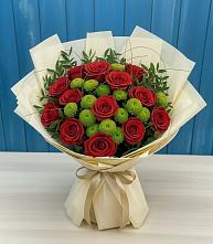 Букет цветов из:  Розы и Хризантемы в Зеленогорске Ленинградской области