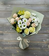 Букет цветов из:  Альстромерии, Розы и Хризантемы в Зеленогорске Ленинградской области