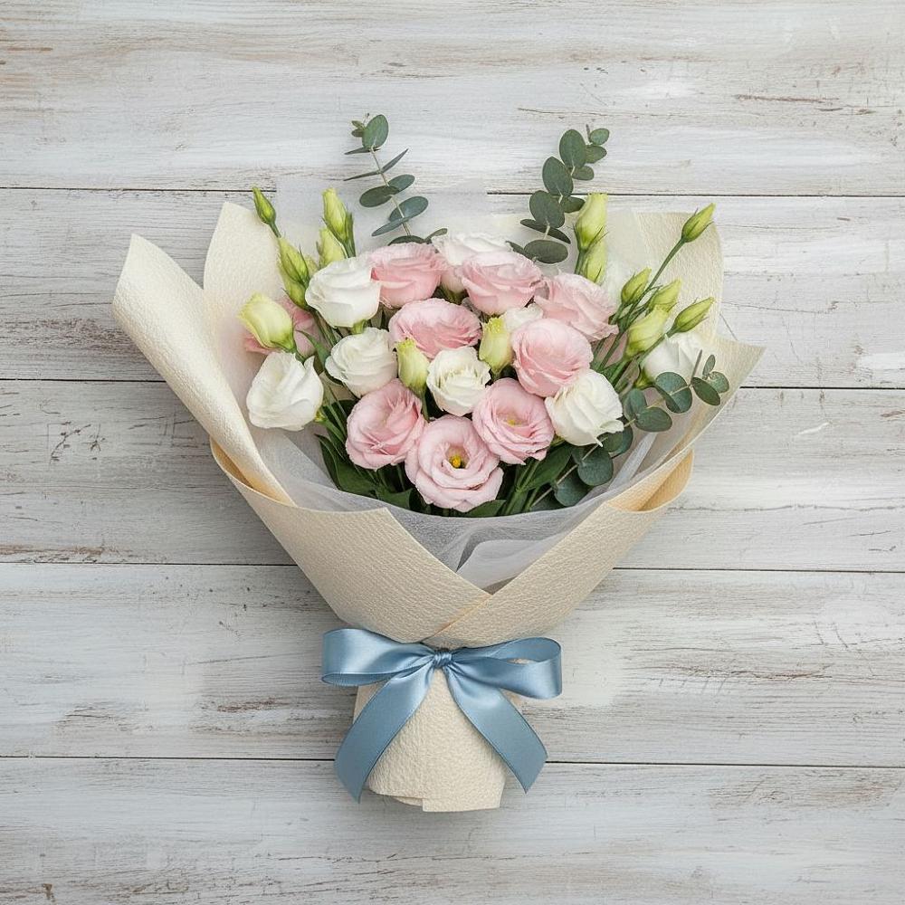 Букет цветов из: Лизиантусы в Зеленогорске Ленинградской области